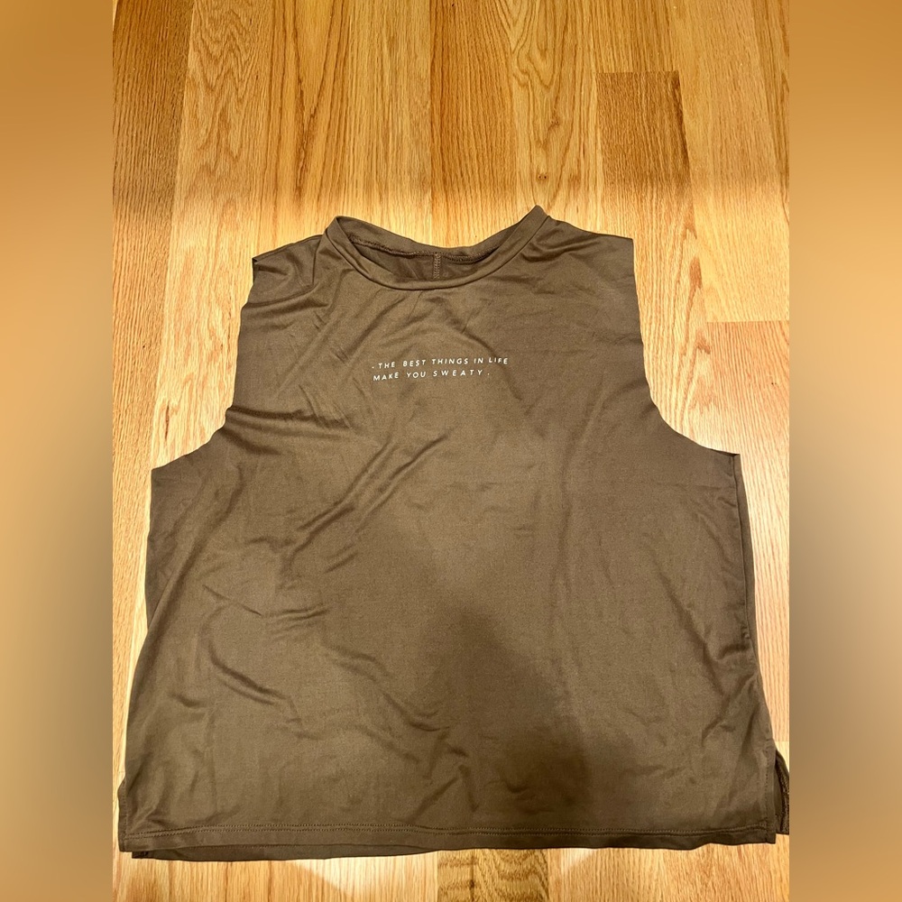 Lovers of Hyoumanity Brown Tank “The best things in life makes you sweaty